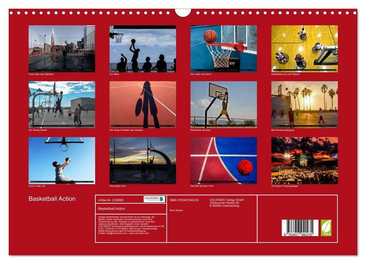 Produktbild: Basketball Action (Wandkalender 2026 DIN A3 quer), CALVENDO Monatskalender