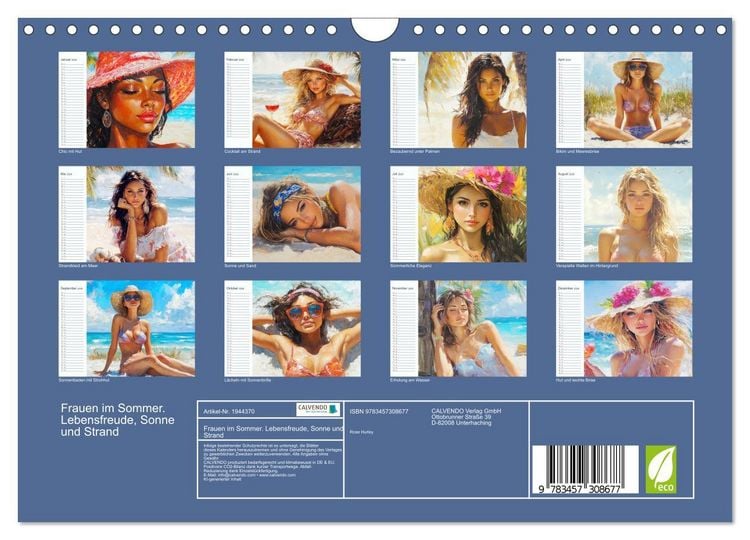 Produktbild: Frauen im Sommer. Lebensfreude, Sonne und Strand (Wandkalender 2026 DIN A4 quer), CALVENDO Monatskalender