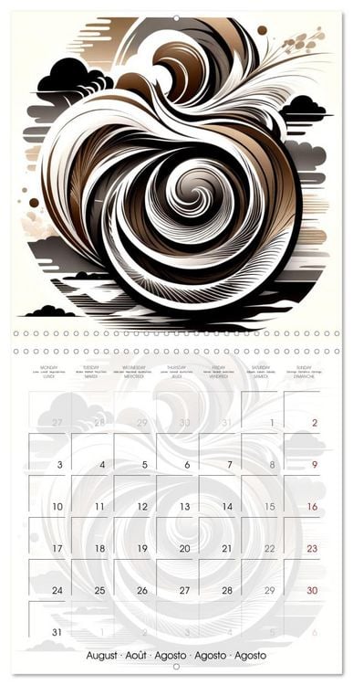 Produktbild: Essence de l'abstraction (Calendrier mural carr&eacute; 2026 30x30 cm) Calendrier double avec une page pour vos prises de notes