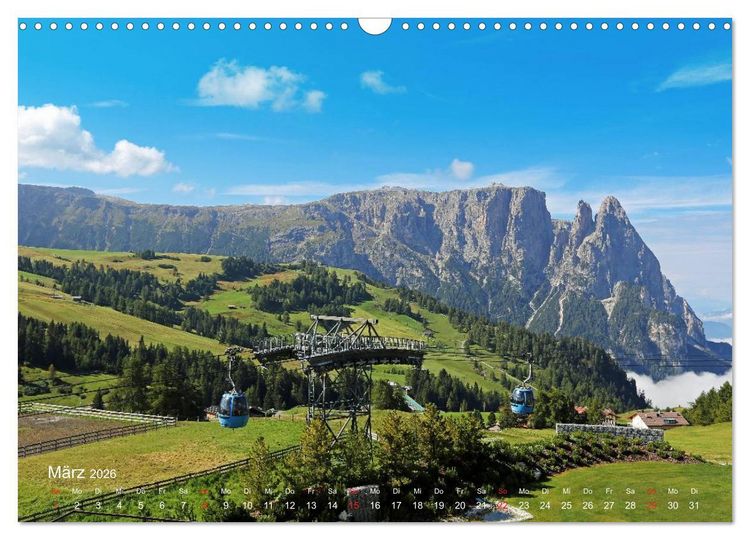 Produktbild: Urlaub auf der Seiser Alm (Wandkalender 2026 DIN A3 quer), CALVENDO Monatskalender