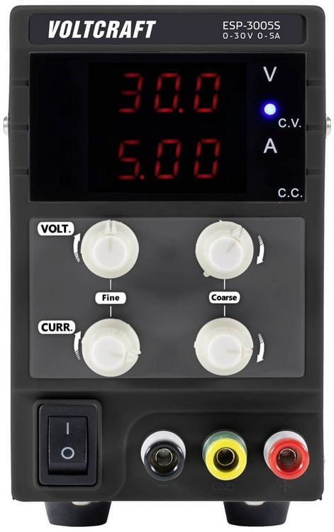 Produktbild: VOLTCRAFT ESP-3005S Labornetzger&auml;t, einstellbar 0 - 30 V 0 - 5 A 150 W Steckanschluss 4 mm schmale Bauform Anzahl Ausg&auml;nge 1 x
