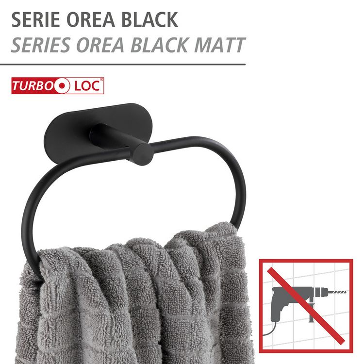 Produktbild: Turbo-Loc&reg; Handtuchring Mod. Orea Black Matt, Befestigen ohne bohren