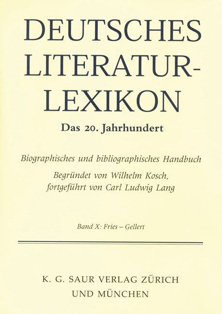 Produktbild: Deutsches Literatur-Lexikon. Das 20. Jahrhundert / Fries - Gellert