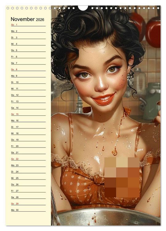 Produktbild: Schatz, ich hab gekocht! Sexy-lustige Pin-up-Girls in der K&uuml;che (Wandkalender 2026 DIN A3 hoch), CALVENDO Monatskalender