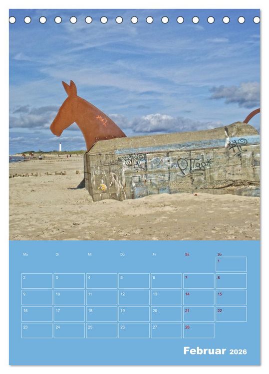 Produktbild: Nordseereise &ndash; J&uuml;tland in D&auml;nemark &ndash; Von Blavand bis Henne Strand (Tischkalender 2026 DIN A5 hoch), CALVENDO Monatskalender