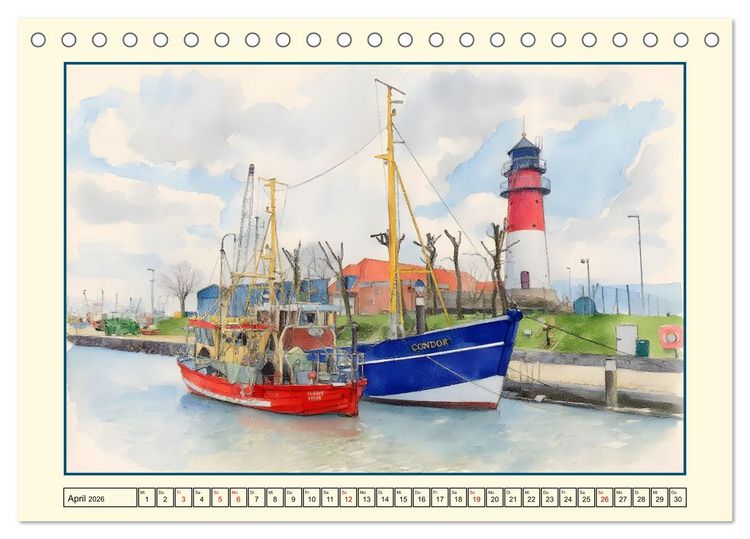 Produktbild: Schleswig-Holsteins Nordseek&uuml;ste (Tischkalender 2026 DIN A5 quer), CALVENDO Monatskalender