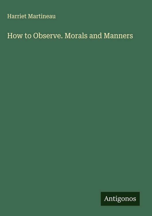 Produktbild: How to Observe. Morals and Manners