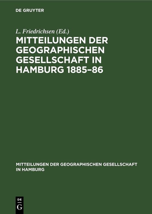 Produktbild: Mitteilungen der Geographischen Gesellschaft in Hamburg 1885&ndash;86