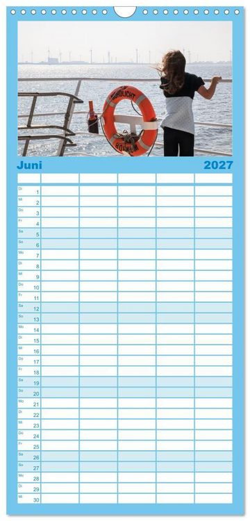 Produktbild: Familienplaner 2027 - Moin Borkum mit 5 Spalten (Wandkalender, 21 x 45 cm) CALVENDO