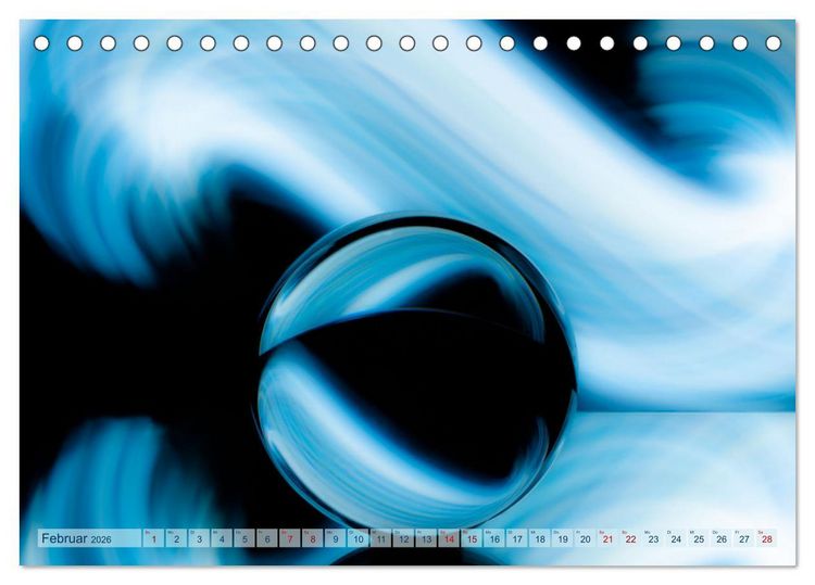 Produktbild: Lichtmalereien mit der Glaskugel (Tischkalender 2026 DIN A5 quer), CALVENDO Monatskalender