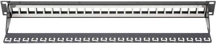 Produktbild: Digitus DN-91411 24 Port Netzwerk-Patchpanel 483 mm (19\") Unbest&uuml;ckt 1 HE Unbest&uuml;ckt