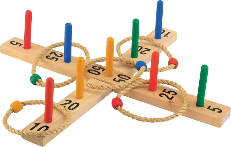 Produktbild: Outdoor active Ringwurfspiel aus Holz mit 9 St&auml;ben