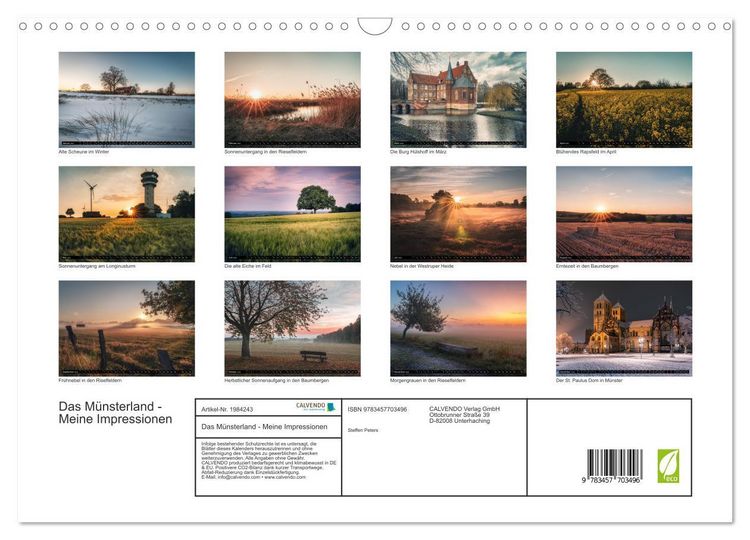 Produktbild: Das M&uuml;nsterland - Meine Impressionen (Wandkalender 2026 DIN A3 quer), CALVENDO Monatskalender