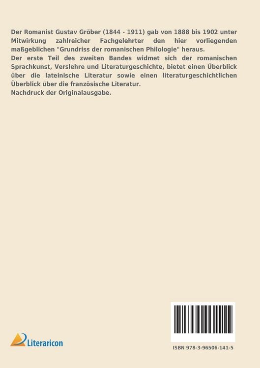 Produktbild: Grundriss der romanischen Philologie