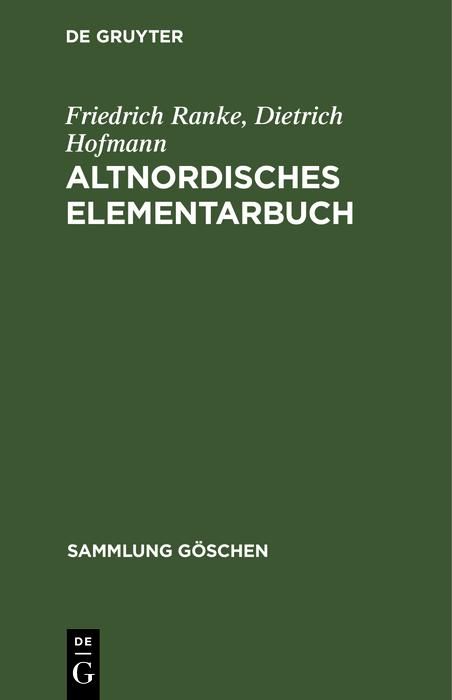 Produktbild: Altnordisches Elementarbuch