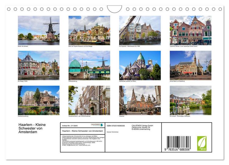 Produktbild: Haarlem - Kleine Schwester von Amsterdam (Wandkalender 2026 DIN A4 quer), CALVENDO Monatskalender