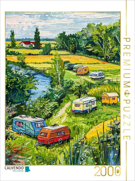 Produktbild: CALVENDO Puzzle Wohnwagenidylle in Holland auf einer Wiese | 2000 Teile Lege-Gr&ouml;&szlig;e 90x67cm Foto-Puzzle f&uuml;r gl&uuml;ckliche Stunden