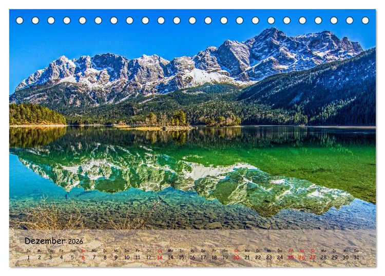 Produktbild: Naturparadies Zugspitzarena (Tischkalender 2026 DIN A5 quer), CALVENDO Monatskalender