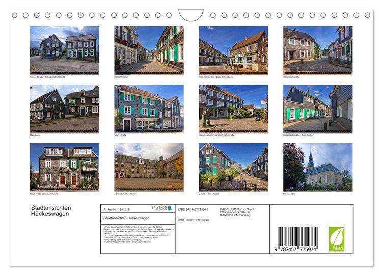 Produktbild: Stadtansichten H&uuml;ckeswagen (Wandkalender 2026 DIN A4 quer), CALVENDO Monatskalender
