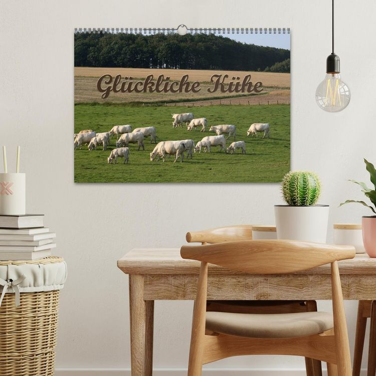 Produktbild: Gl&uuml;ckliche K&uuml;he (Wandkalender 2026 DIN A3 quer), CALVENDO Monatskalender