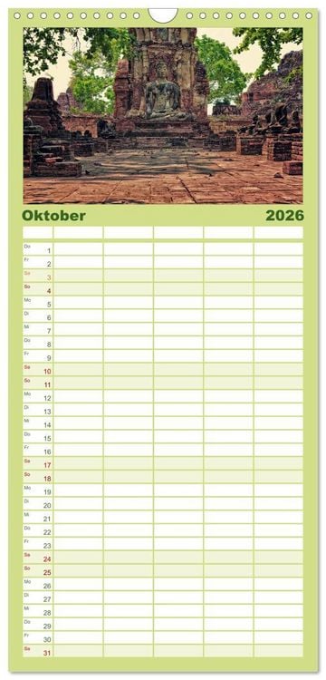 Produktbild: Familienplaner 2026 - Zauberhaftes Thailand mit 5 Spalten (Wandkalender, 21 x 45 cm) CALVENDO