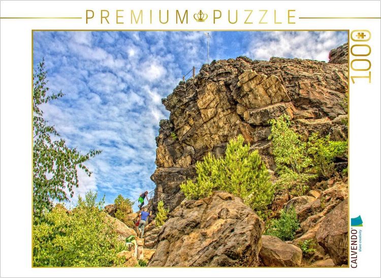 Produktbild: CALVENDO Puzzle Die Wanderung &uuml;ber und an der Teufelsmauer beginnt am Gro&szlig;vaterfelsen - gelegen nahe der Stadt Blankenburg | 1000 Teile Lege-Gr&ouml;&szlig;e 64x
