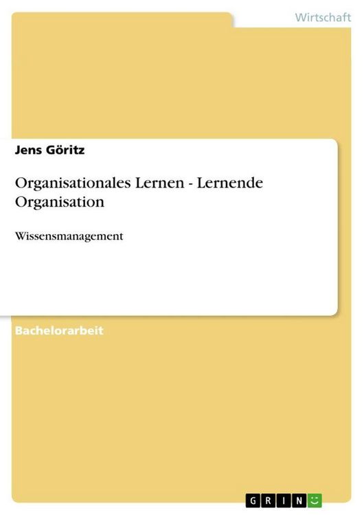 Produktbild: Organisationales Lernen - Lernende Organisation