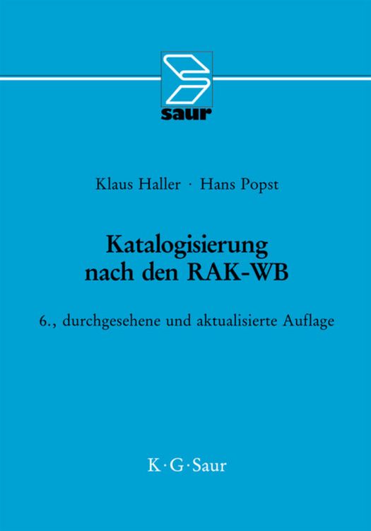 Produktbild: Katalogisierung nach den RAK-WB