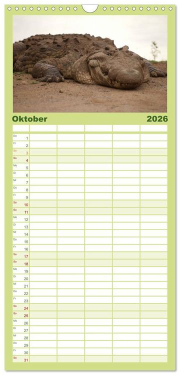 Produktbild: Familienplaner 2026 - Tierische Gl&uuml;cksmomente mit 5 Spalten (Wandkalender, 21 x 45 cm) CALVENDO