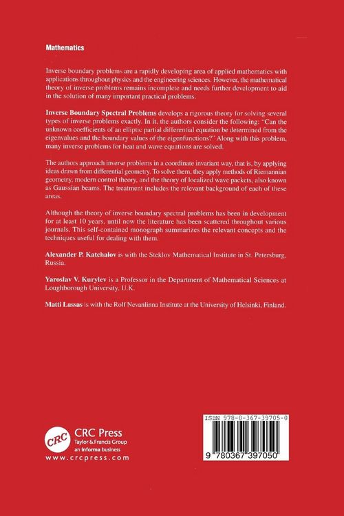 Produktbild: Inverse Boundary Spectral Problems