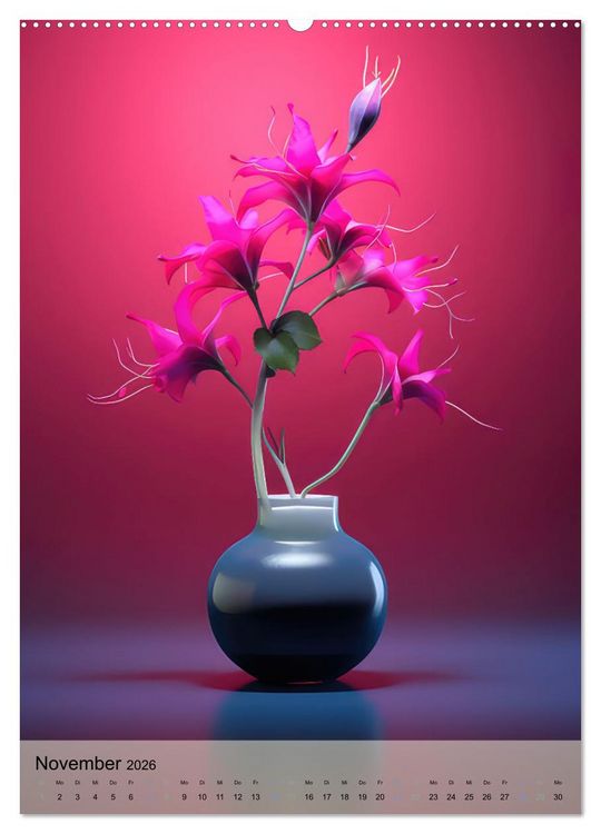 Produktbild: Blumenpracht in edlen Vasen (Wandkalender 2026 DIN A2 hoch), CALVENDO Monatskalender