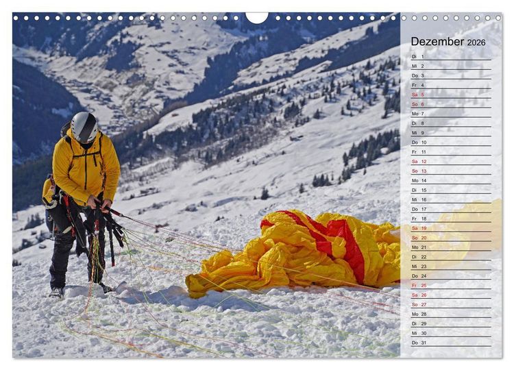 Produktbild: Gleitschirmfliegen in den Tuxer Alpen (Wandkalender 2026 DIN A3 quer), CALVENDO Monatskalender