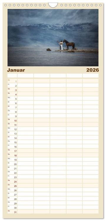 Produktbild: Familienplaner 2026 - Spiegel deiner Seele mit 5 Spalten (Wandkalender, 21 x 45 cm) CALVENDO