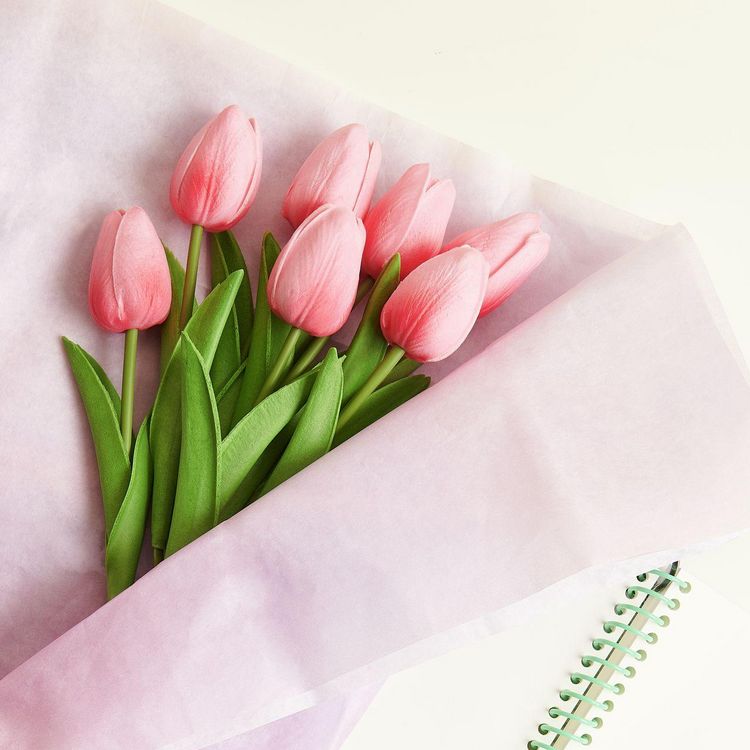 Produktbild: Tulpenstrau&szlig; Pink mit 7 Bl&uuml;ten 33,5cm