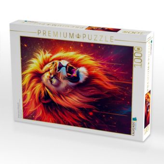 Produktbild: CALVENDO Puzzle Feuriger L&ouml;we in Farbenpracht | 1000 Teile Lege-Gr&ouml;&szlig;e 64x48cm Foto-Puzzle f&uuml;r gl&uuml;ckliche Stunden