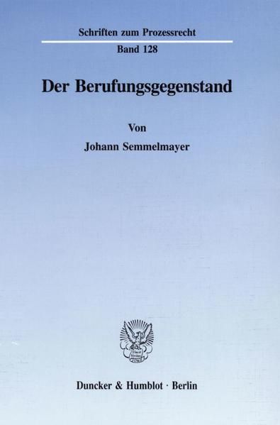 Produktbild: Der Berufungsgegenstand.