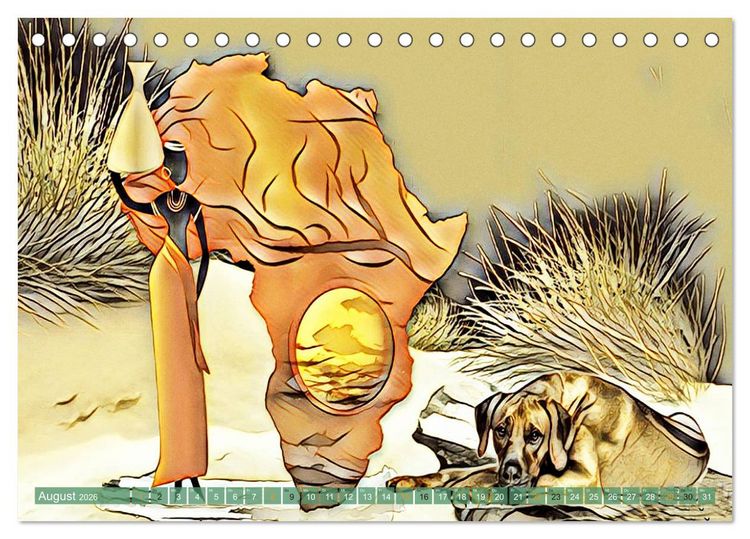 Produktbild: Rhodesian Ridgeback der Hund mit dem Tropfen L&ouml;wenblut (Tischkalender 2026 DIN A5 quer), CALVENDO Monatskalender