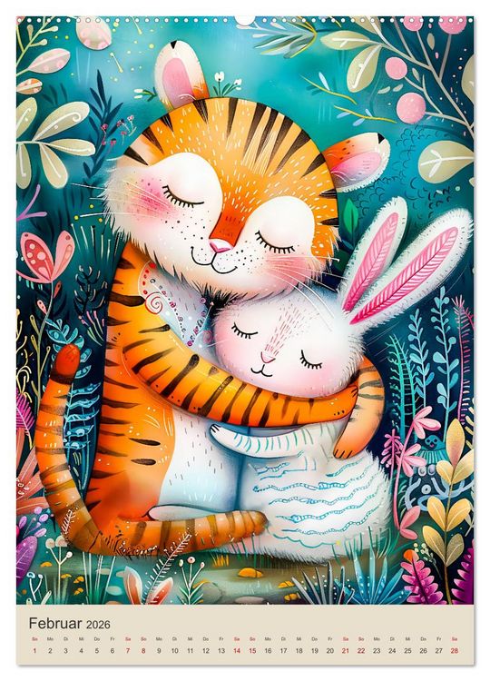 Produktbild: Kuschelige Freunde - Niedliche Tiere mit Herz und Pfoten (Wandkalender 2026 DIN A2 hoch), CALVENDO Monatskalender