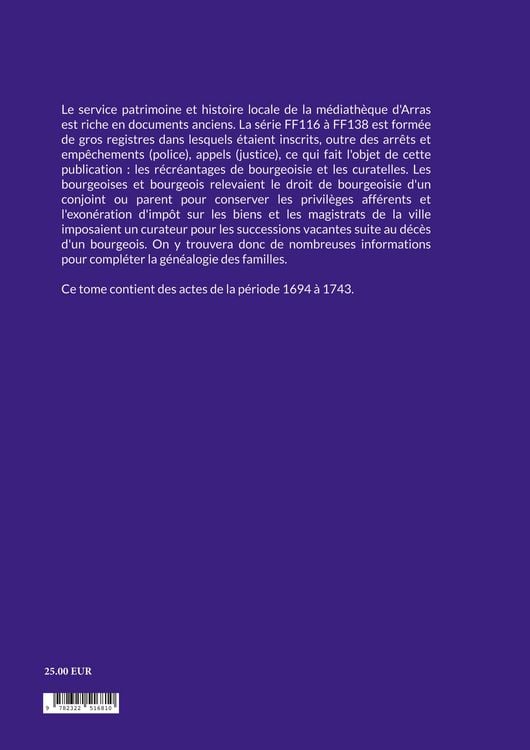 Produktbild: Bourgeoises et bourgeois d'Arras : r&eacute;cr&eacute;antages, curatelles, etc...