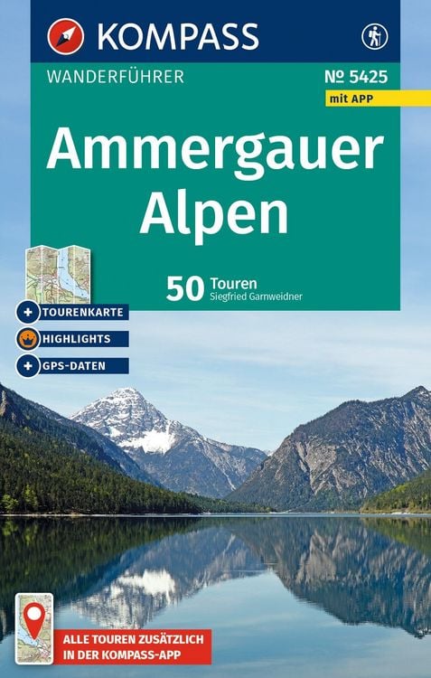 Produktbild: KOMPASS Wanderf&uuml;hrer Ammergauer Alpen, 50 Touren mit Extra-Tourenkarte