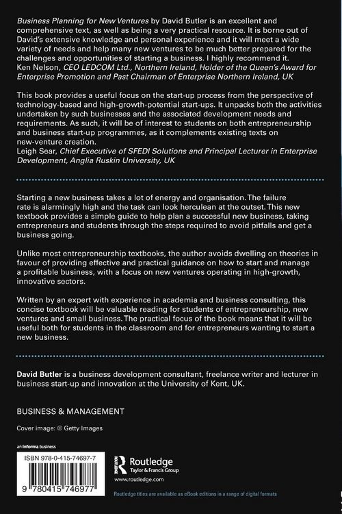 Produktbild: Business Planning for New Ventures