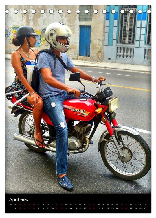 Produktbild: SUZUKI BIKER IN HAVANNA (Tischkalender 2026 DIN A5 hoch), CALVENDO Monatskalender