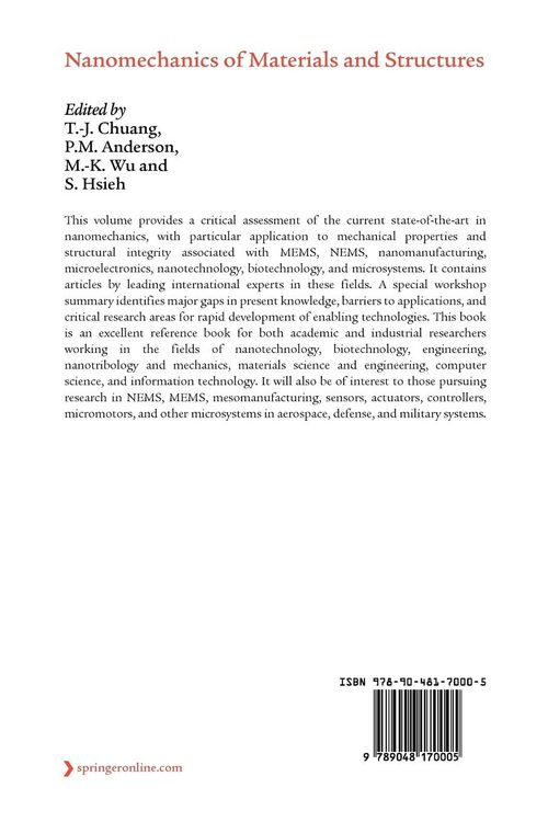 Produktbild: Nanomechanics of Materials and Structures