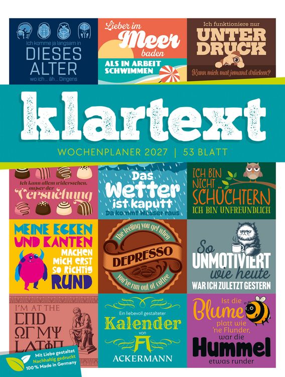 Produktbild: Klartext Spr&uuml;chekalender Wochenplaner 2027
