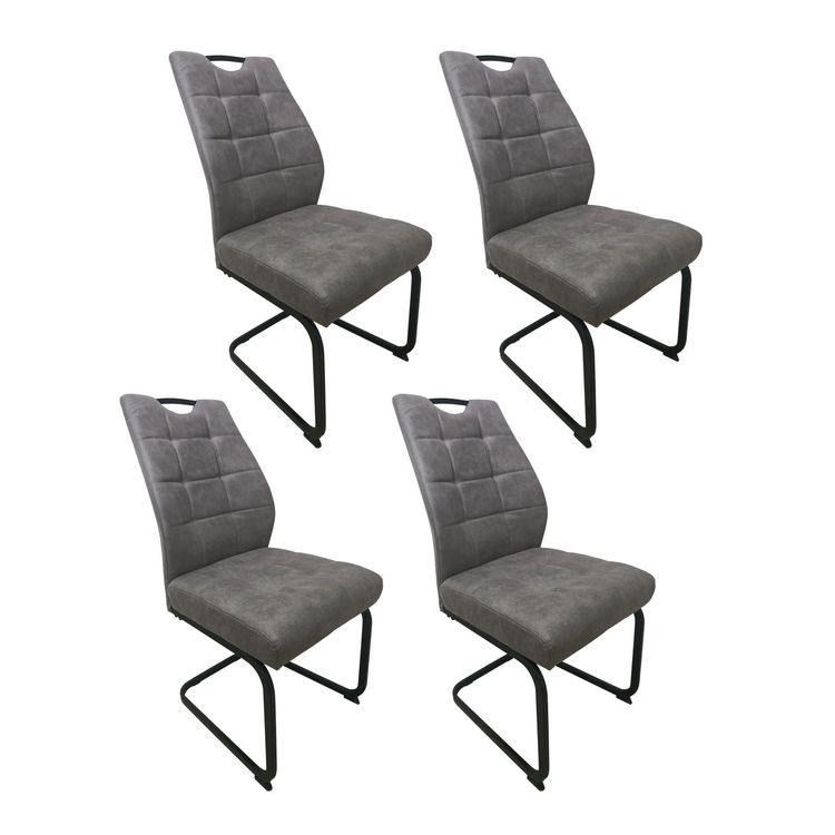 Produktbild: HTI-Living Modernes 4er Set hellbraune Schwingst&uuml;hle f&uuml;r Esszimmer und K&uuml;che