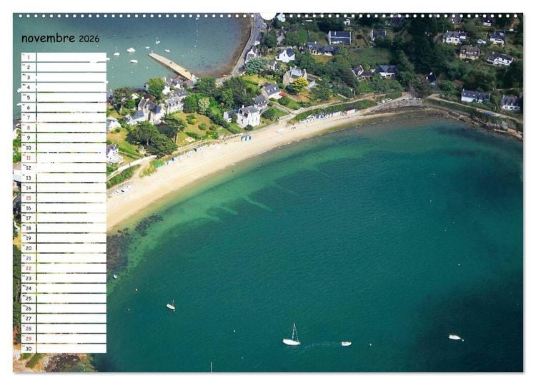 Produktbild: Le Golfe du Morbihan vu du ciel (Calendrier mural 2026 DIN A2 vertical) calendrier de bureau