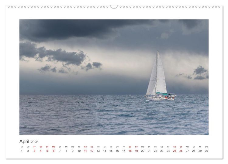 Produktbild: Karibische Segeltr&auml;ume (hochwertiger Premium Wandkalender 2026 DIN A2 quer), Kunstdruck in Hochglanz