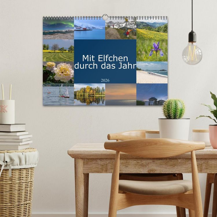 Produktbild: Mit Elfchen durch das Jahr (Wandkalender 2026 DIN A3 quer), CALVENDO Monatskalender