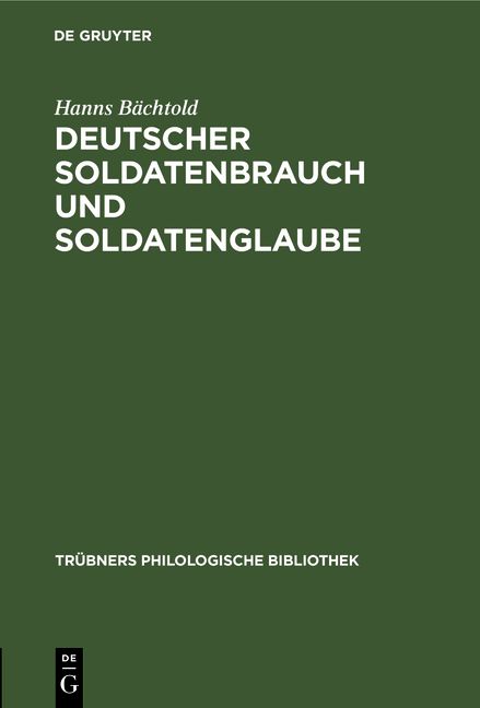 Produktbild: Deutscher Soldatenbrauch und Soldatenglaube