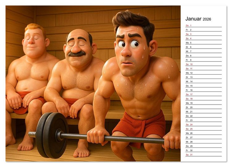 Produktbild: Bodybuilding Planer (Wandkalender 2026 DIN A3 quer), CALVENDO Monatskalender